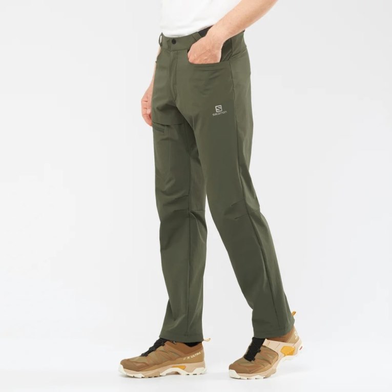 Olive Salomon Wayfarer Men\'s Sport Pants | PH 48735V